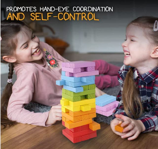 Adity Toys Colorful Tumbling Tower Wooden Puzzle