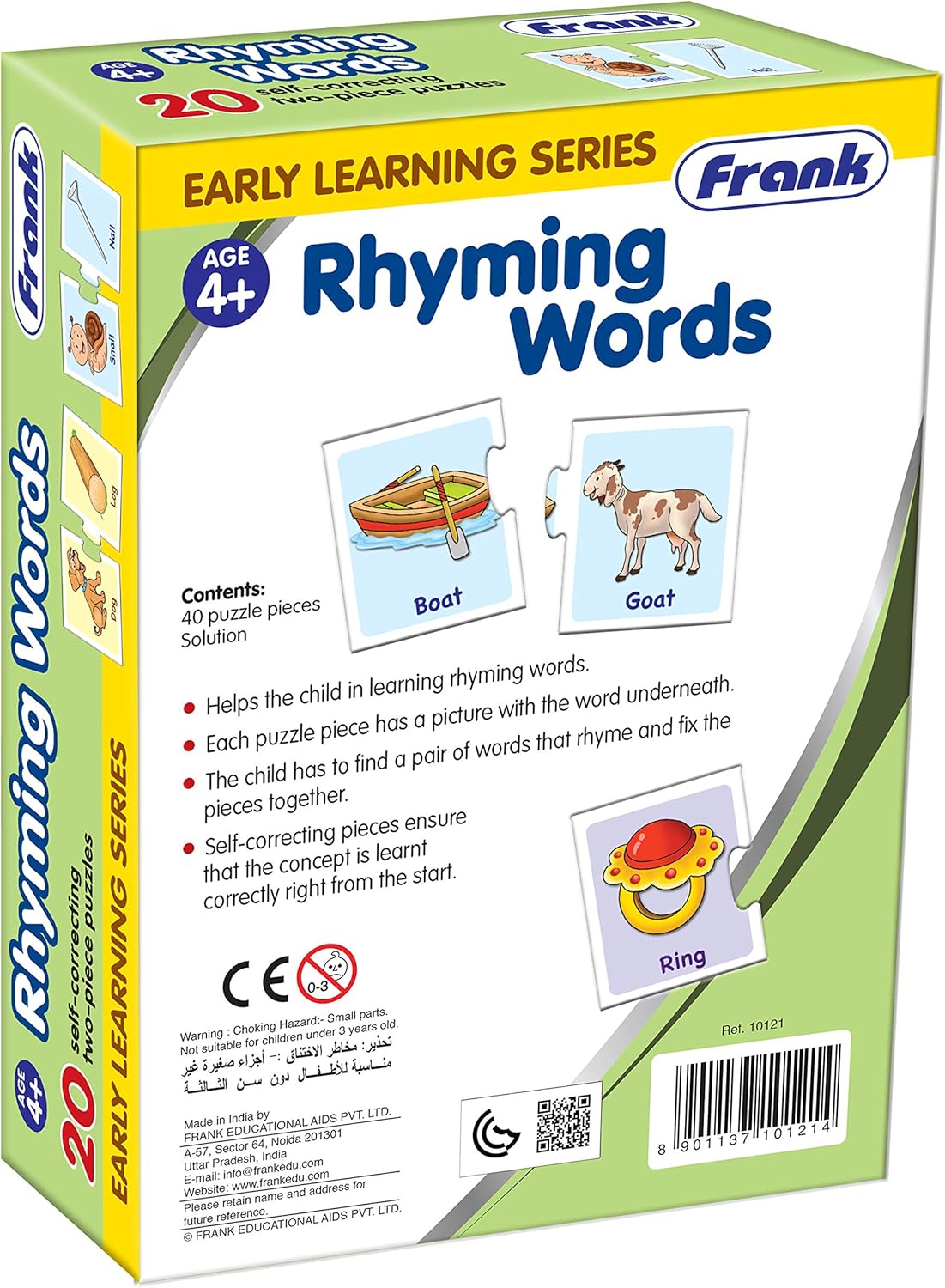Frank Rhyming Word Puzzel For 4 Years Up Kids