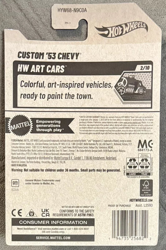 Hot Wheels Custom 53 Chevy Car For Kid's(Sea Green)