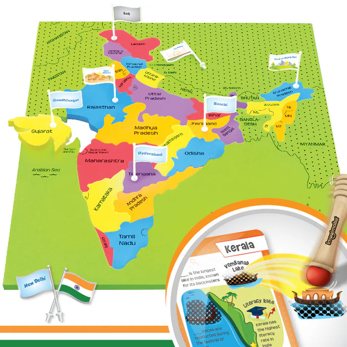 Imagimake Mapology India with Flags and Flashcards