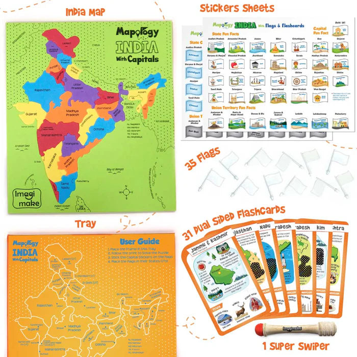 Imagimake Mapology India with Flags and Flashcards