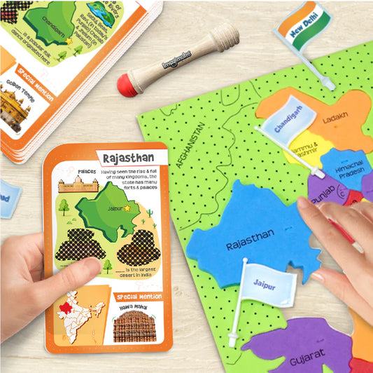 Mapology India With Flags and Flash Card