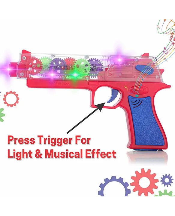 Transparent Gear Gun Toy For Kids