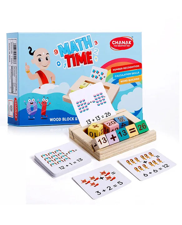 Wooden MathTime for Kids, Educational Math Card Game