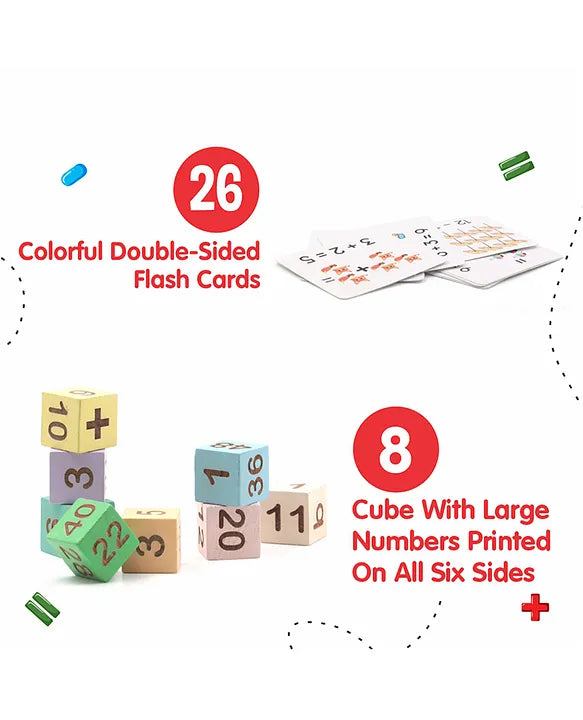 Wooden MathTime for Kids, Educational Math Card Game