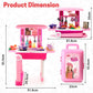 Kitchen Set For Girls, Kitchen Suitcase Set On Wheels