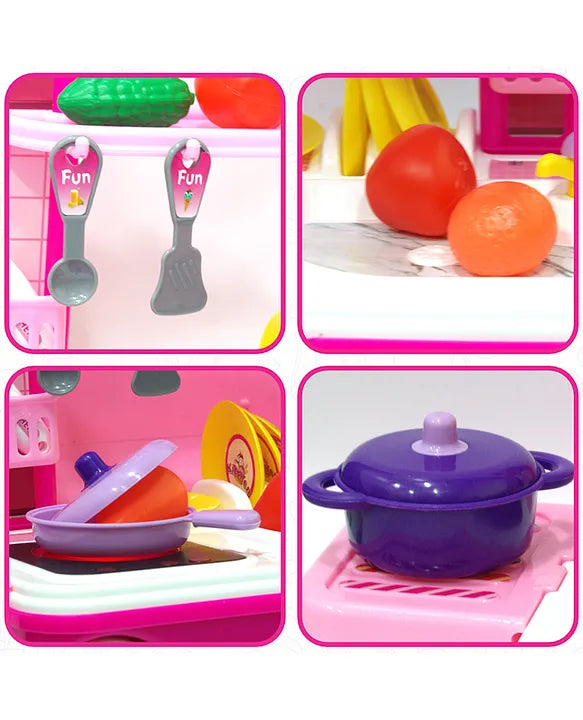 Kitchen Set For Girls, Kitchen Suitcase Set On Wheels