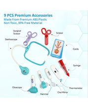 Premium Doctor Set Briefcase for Kids, Doctor Set with LED Light Instruments