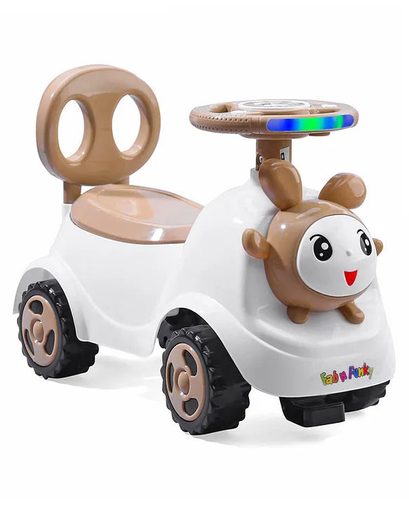 Baby Panda Deluxe Ride-On with LED Lights, Music, and Under-Seat Storage