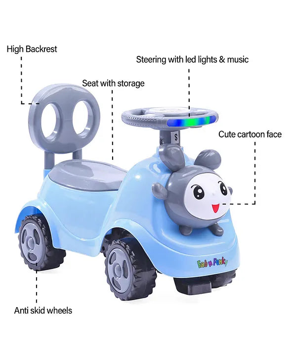 Baby Panda Deluxe Ride-On with LED Lights, Music, and Under-Seat Storage