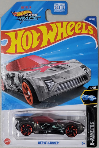 Hot Wheels Nerve Hammer X-Raycers Silver & Red Car For Kid's