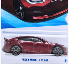 Hot Wheels Tesla Model s Plaid Hw Ev Red Car For Kid's