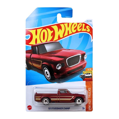 Hot Wheels '63 Studebaker Champ,Die-Cast Toy Truck For Kid's(Red)