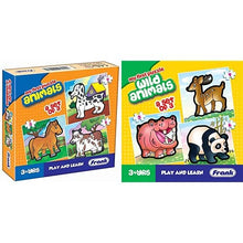 Frank The Jungle(First),Animals(First) And Wild Animals Puzzles Pack Of 3 For Kids