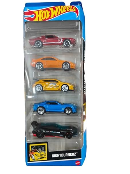 Hot Wheels Nightburnerz Cars Pack Of 5 For Kid's(Multicolor)