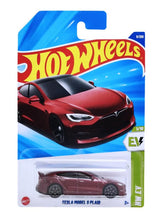 Hot Wheels Tesla Model s Plaid Hw Ev Red Car For Kid's