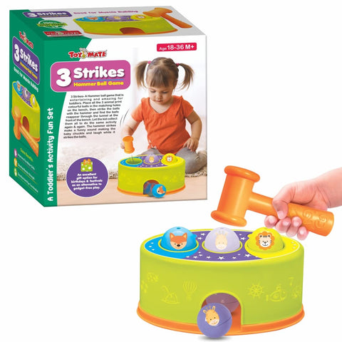 Toymate 3 Strikes  Motor And Dexterity Skills Early Educational Toy Set For Kids 3+ Years
