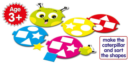 Frank Sorting Caterpillar Puzzle-7 Pcs,Educational Puzzel Set With Shape And Colour,For Kids