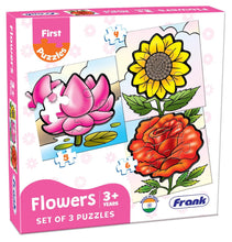 Frank Fruits,Vegetables And Flowers Pack Of 3 Puzzles For Kids