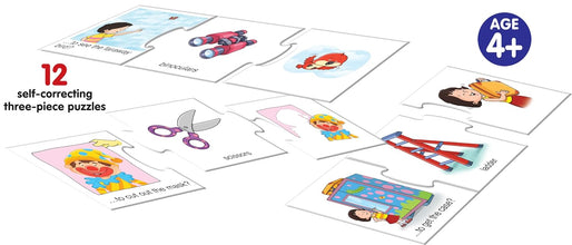 Frank What Do I Use 12 Self Correcting 3 Pcs Puzzel Early Learning Series,36 Pc, 4 Years Up Kids