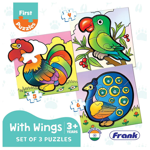 Frank In Water,With Wing And Dinosaurs Pack Of 3 Puzzles For Kids