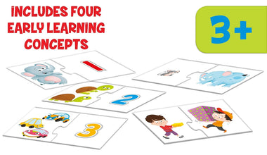 Frank Early Learner Pack 36 Self-Correcting Jigsaw Puzzle with 4 Concepts -Numbers, Colours, Opposites, Shapes Puzzel For Kids