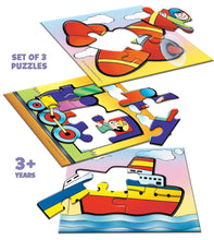 Frank Travel Time,Transport(First) And On Road Pack Of 3 Puzzle For Kids