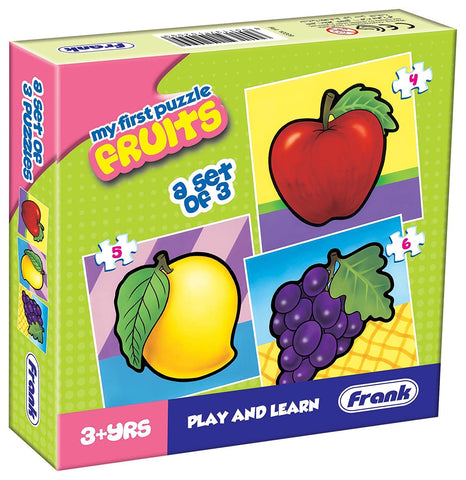 Frank Fruits,Vegetables And Flowers Pack Of 3 Puzzles For Kids