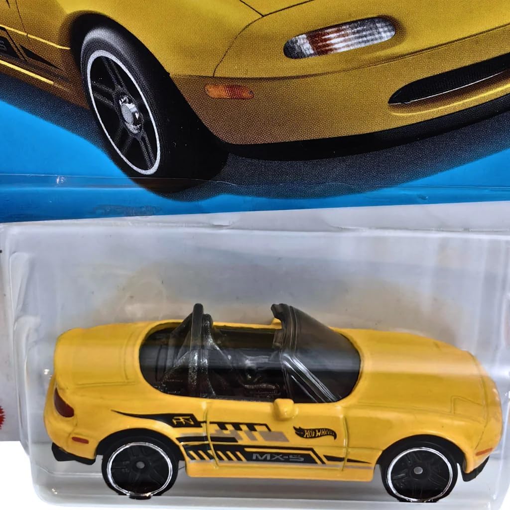 Hot Wheels 91 Mazda Mx-5 Miata Metal Yellow Car For Kid's (Styles May Vary)