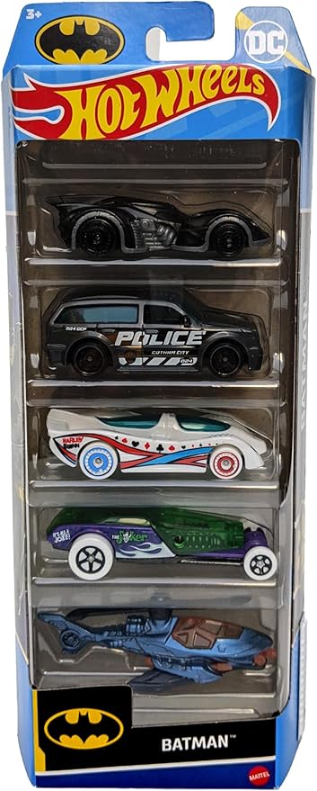 Hot Wheels Batman Cars Pack Of 5 For Kid's(Multicolor)