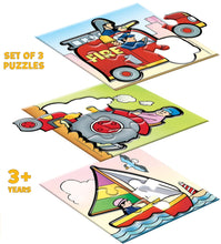 Frank Travel Time,Transport(First) And On Road Pack Of 3 Puzzle For Kids