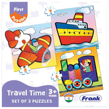 Frank Travel Time,Transport(First) And On Road Pack Of 3 Puzzle For Kids