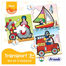 Frank Travel Time,Transport(First) And On Road Pack Of 3 Puzzle For Kids