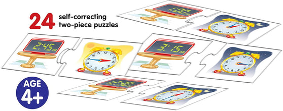 Frank Tell The Time 24 Self Correcting Two Piece Puzzel,40 Pc,For 4 Year Up Kids