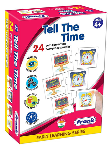 Frank Tell The Time 24 Self Correcting Two Piece Puzzel,40 Pc,For 4 Year Up Kids