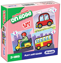 Frank Travel Time,Transport(First) And On Road Pack Of 3 Puzzle For Kids