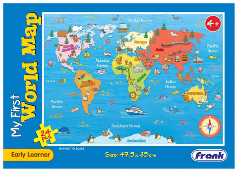 Frank My First World Map Fun & Challenging Brain Booster Games,24 Pc,Puzzel For 4 Years Above
