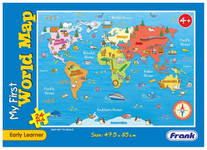 Frank My First World Map Fun & Challenging Brain Booster Games,24 Pc,Puzzel For 4 Years Above