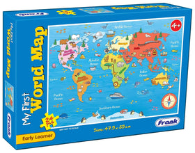 Frank My First World Map Fun & Challenging Brain Booster Games,24 Pc,Puzzel For 4 Years Above