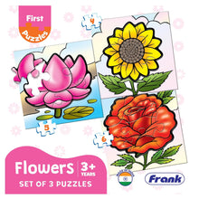 Frank Fruits,Vegetables And Flowers Pack Of 3 Puzzles For Kids