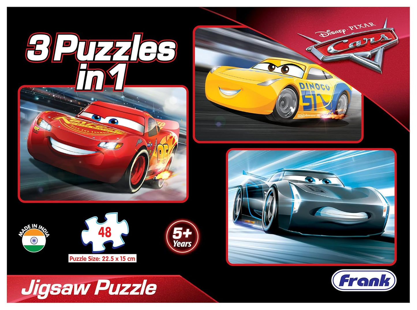 Frank Disney Pixar Cars 3 (48 Pieces) 3 in 1 Jigsaw Puzzle