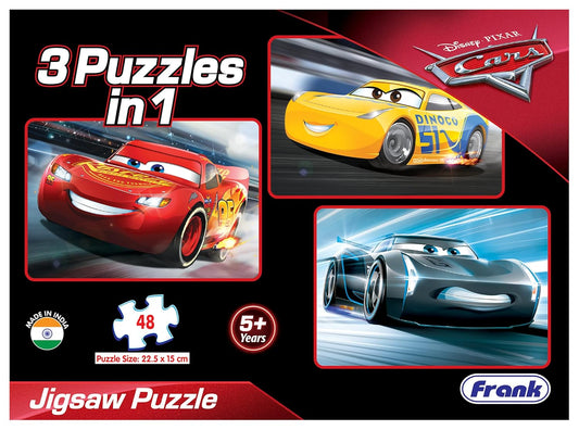 Frank Disney Pixar Cars 3 (48 Pieces) 3 in 1 Jigsaw Puzzle