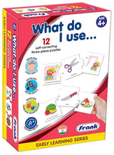 Frank What Do I Use 12 Self Correcting 3 Pcs Puzzel Early Learning Series,36 Pc, 4 Years Up Kids