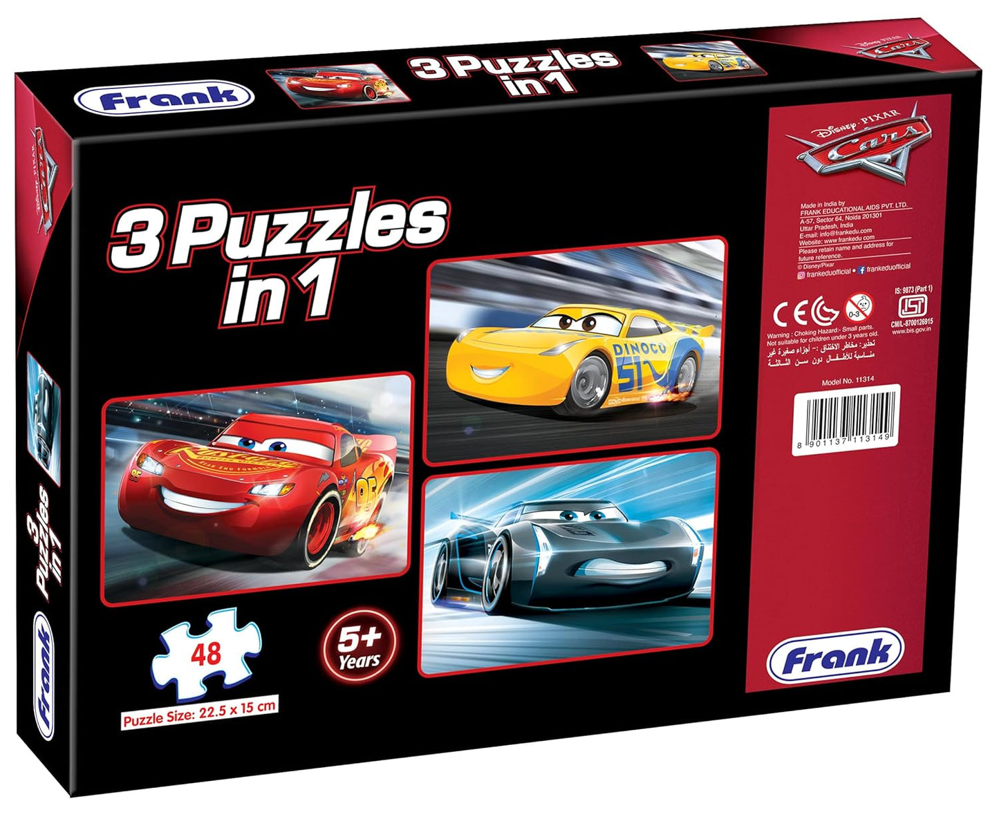 Frank Disney Pixar Cars 3 (48 Pieces) 3 in 1 Jigsaw Puzzle