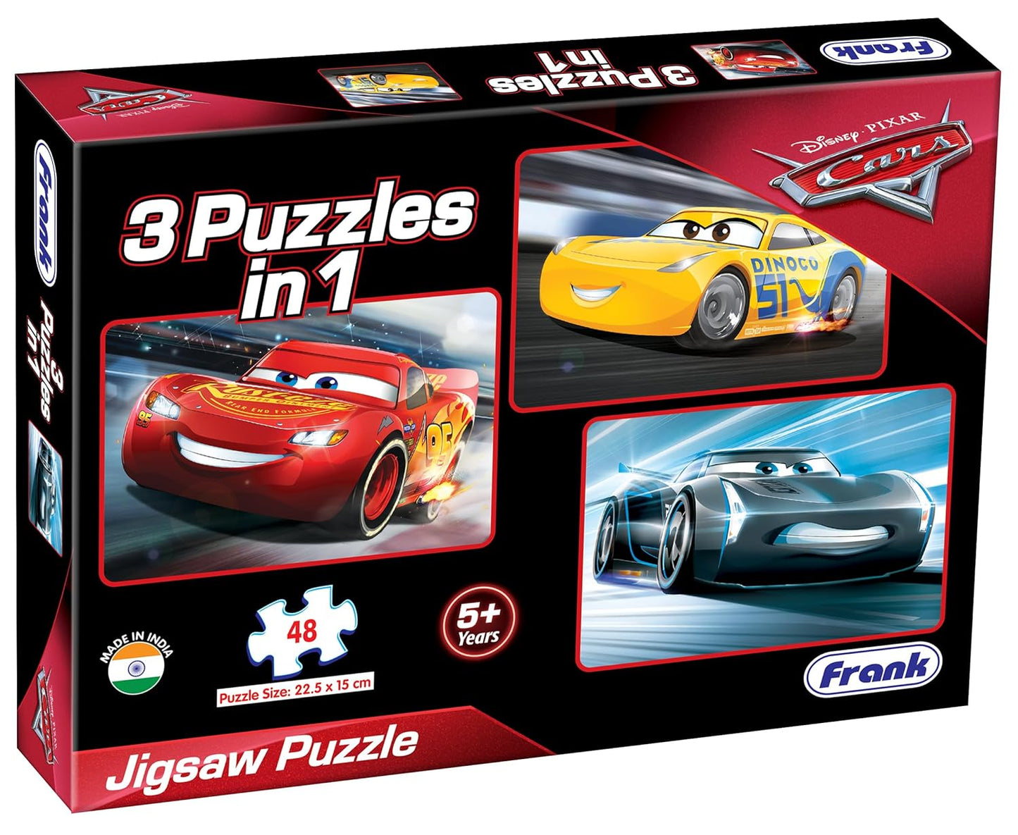 Frank Disney Pixar Cars 3 (48 Pieces) 3 in 1 Jigsaw Puzzle