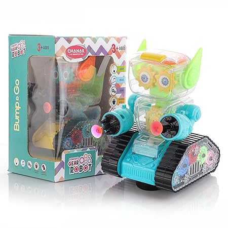 Gear Robot Car for Kids, Transparent Electric Robot