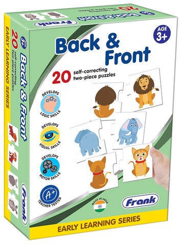 Frank Back & Front (40 Pc) 20 Self-Correcting 2 Pcs Jigsaw Puzzle with Images for Kids 3 Years Up