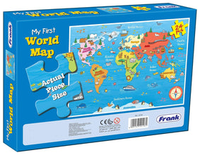 Frank My First World Map Fun & Challenging Brain Booster Games,24 Pc,Puzzel For 4 Years Above