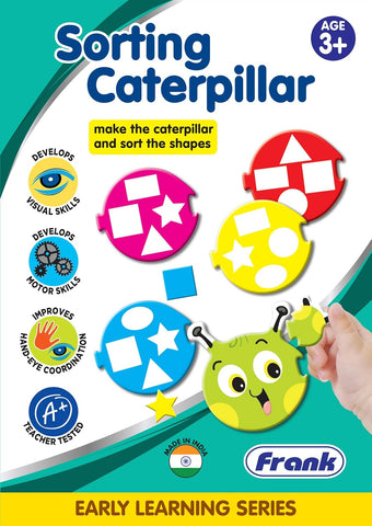 Frank Sorting Caterpillar Puzzle-7 Pcs,Educational Puzzel Set With Shape And Colour,For Kids