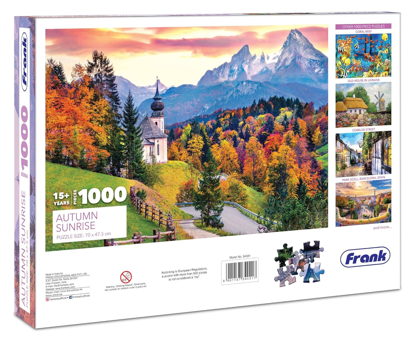 Frank Autumn Sunrise Jigsaw Puzzle (1000 Pieces) for Adults and Kid